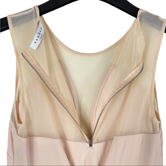 Sandro Paris Mesh Peplum Top Size 8 - Picture 6 of 12